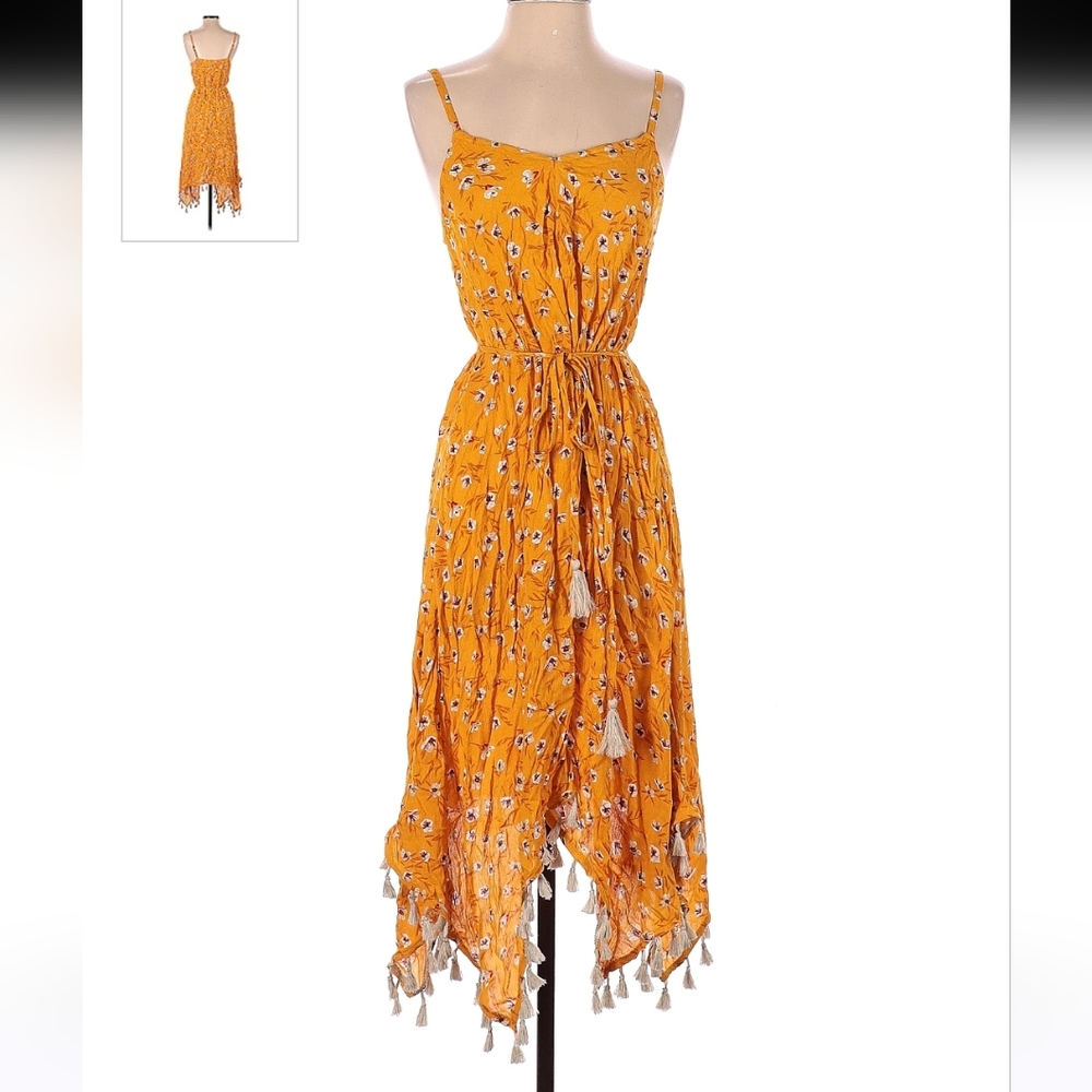 Shyanne amber floral tassel dress